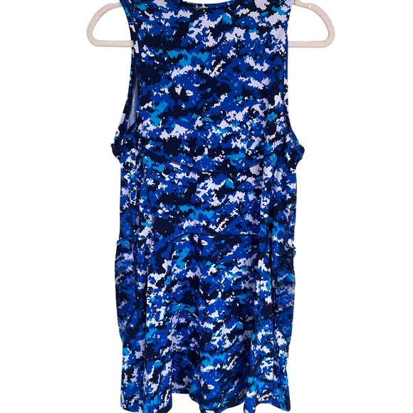 IBKUL Womens Blue Camo Quarter Zip Sleeveless Golf Dress UPF 50+ - Picture 6 of 6